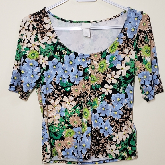 H&M floral blouse  top - Picture 1 of 4